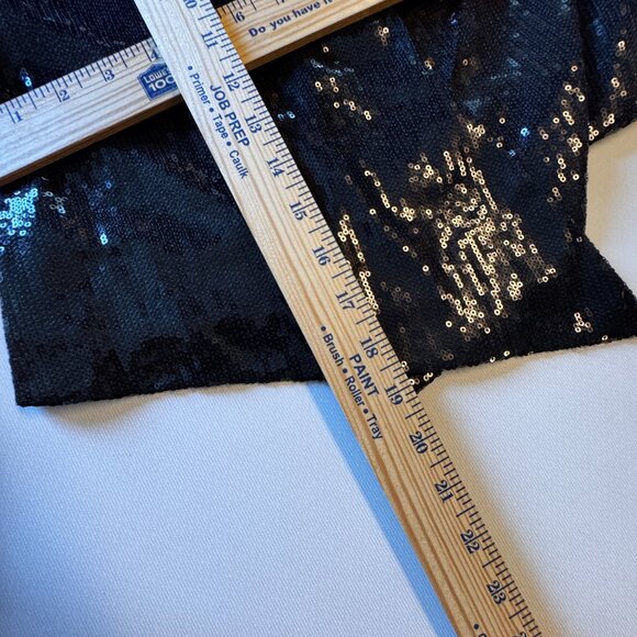 Kardashian Kollection Sequin Jacket XS Black Cropped Open Front Glam - Picture 6 of 10